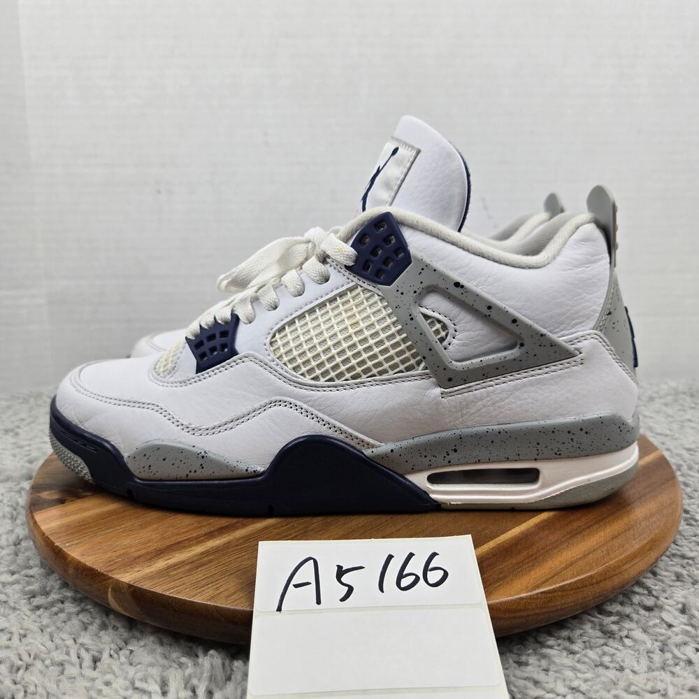 Jordan 4 Retro Mens 10 Midnight Navy White Casual Daily Sneaker DH6927-140